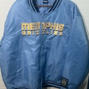 NWT Memphis Grizzlies Blue Bomber Jacket Size XXL